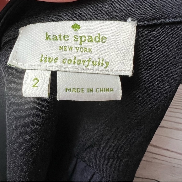 Kate Spade Crepe Ruffled Black Button Down Romper Size 2 - Picture 6 of 7